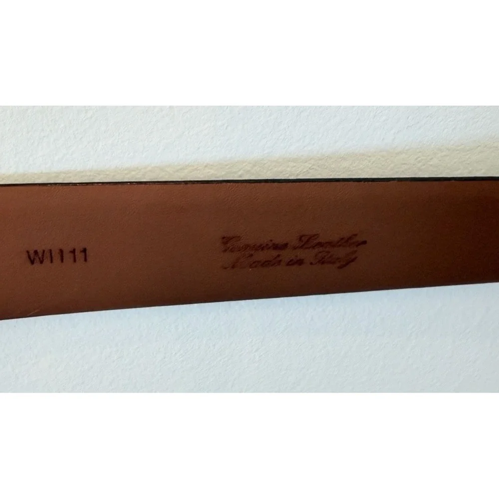BROOKS BROTHERS mens 40 Black Leather BELT Classic Silver Tone Buckle